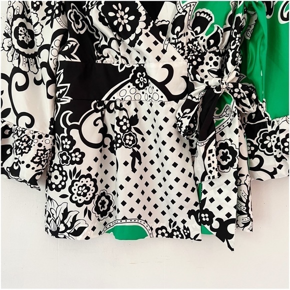 Tibi Floral Print Silk Wrap Blouse - Picture 7 of 16